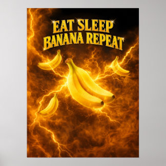 Banana Neon Energy Pop Style Poster
