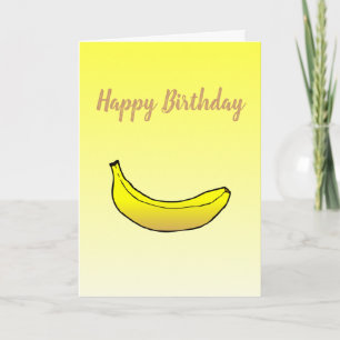 Banana on Folded Birthday Card