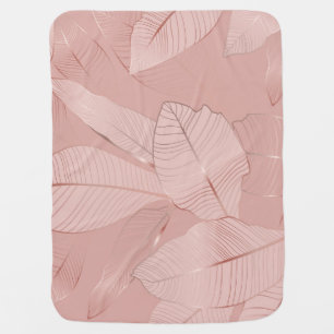 Banana, palm leaves: shiny copper. baby blanket