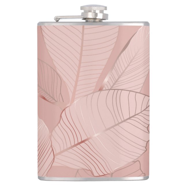 Banana, palm leaves: shiny copper. flask (Front)