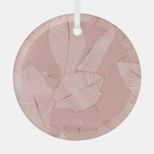 Banana, palm leaves: shiny copper. glass ornament