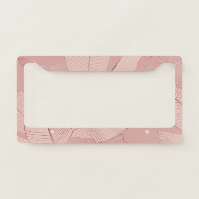 Banana, palm leaves: shiny copper. license plate frame (Front)