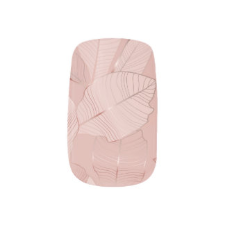 Banana, palm leaves: shiny copper. minx nail art