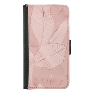 Banana, palm leaves: shiny copper. samsung galaxy s5 wallet case