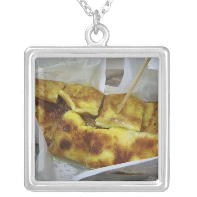 Banana Pancake [Roti Kluai Khai] Silver Plated Necklace (Front)