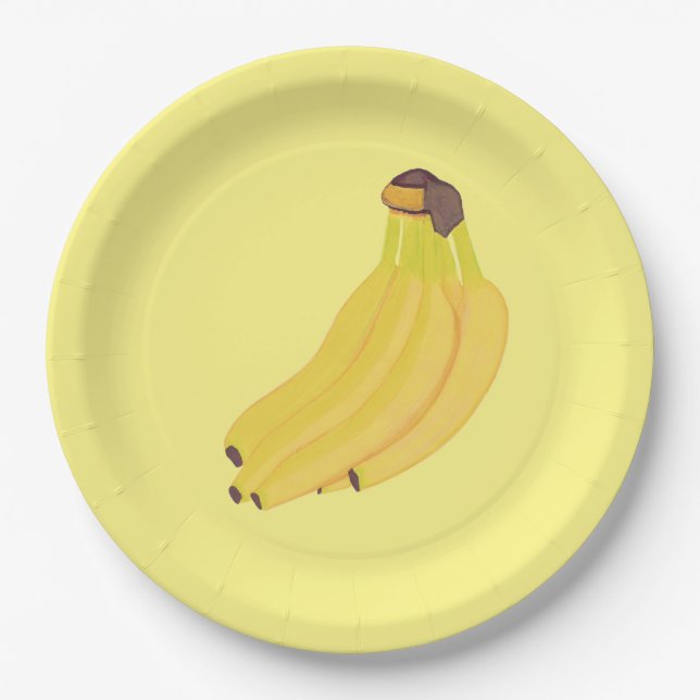 Banana Paper Plates featuring ripe yellow bananas (Front)