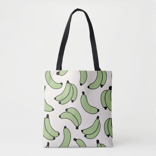 Banana Parade Sage Green Tote Bag (Front)