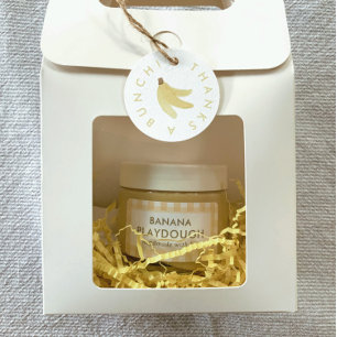 Banana Party Playdough Yellow Gingham Labels