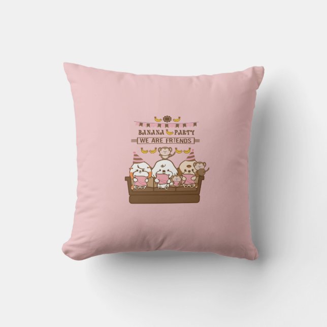 Banana party throw pillow (Front)