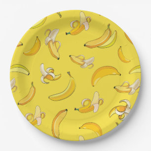 Banana Pattern 4 Paper Plates
