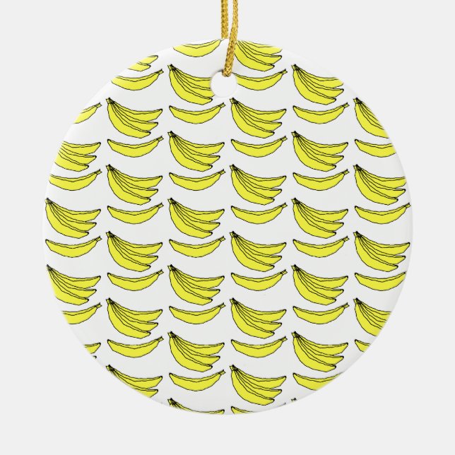 Banana Pattern. Ceramic Ornament (Front)