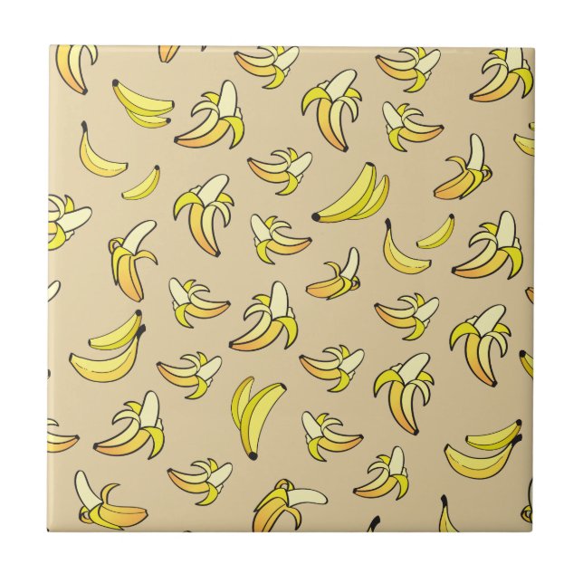 Banana Pattern Ceramic Tile (Front)