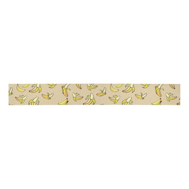 Banana Pattern Grosgrain Ribbon (Front)