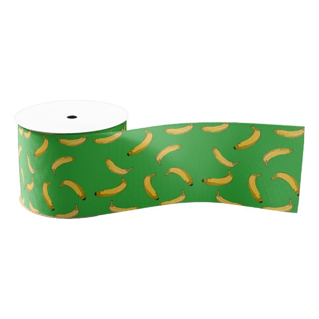 Banana Pattern Grosgrain Ribbon (Spool)