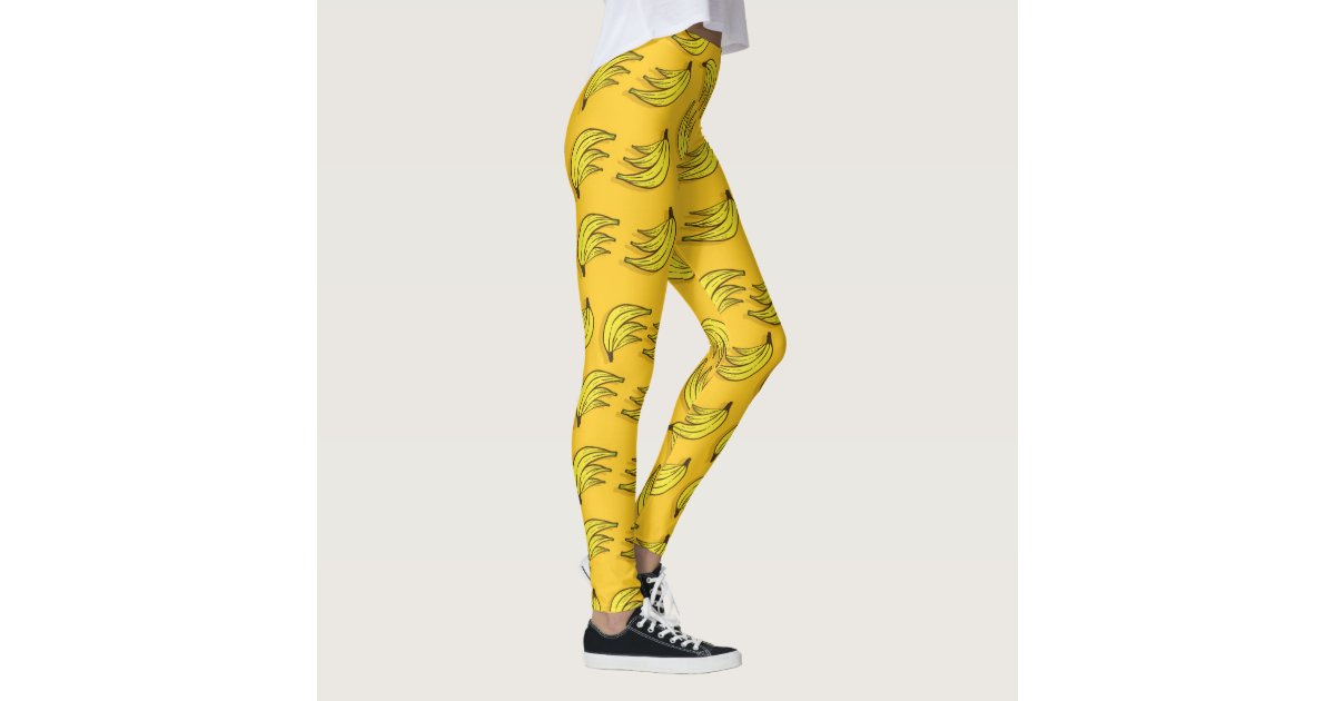 Pink Banana Pattern Print Women Leggings