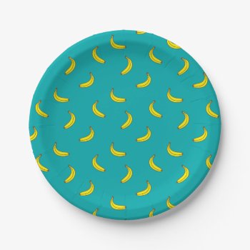 Banana Pattern Paper Plates by imaginarystory at Zazzle
