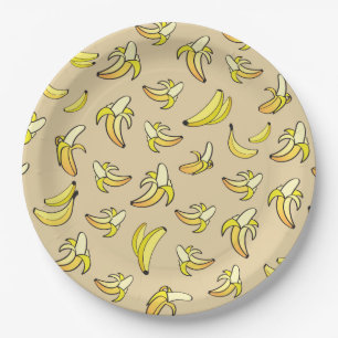 Banana Pattern Paper Plates