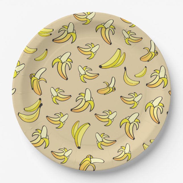 Banana Pattern Paper Plates (Front)
