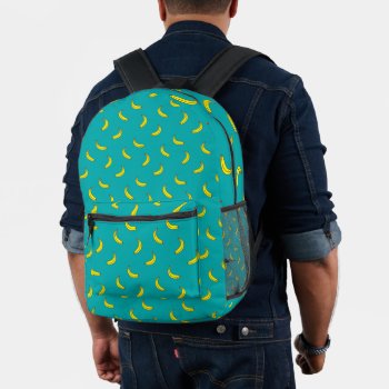 Banana Pattern Printed Backpack by imaginarystory at Zazzle