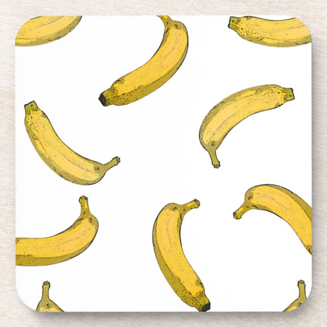 Banana pattern sketch version beverage coaster (Front)