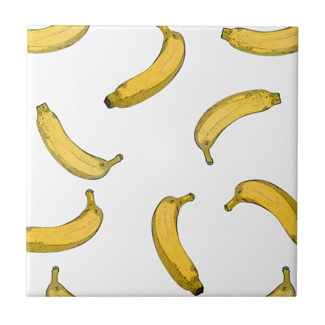 Banana pattern sketch version ceramic tile (Front)
