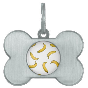 Banana pattern sketch version pet tag