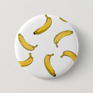 Banana pattern sketch version pinback button