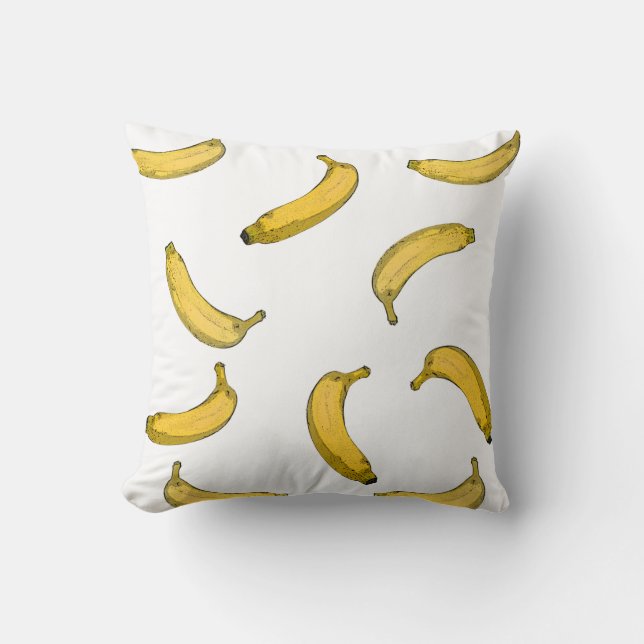 Banana pattern sketch version throw pillow (Front)