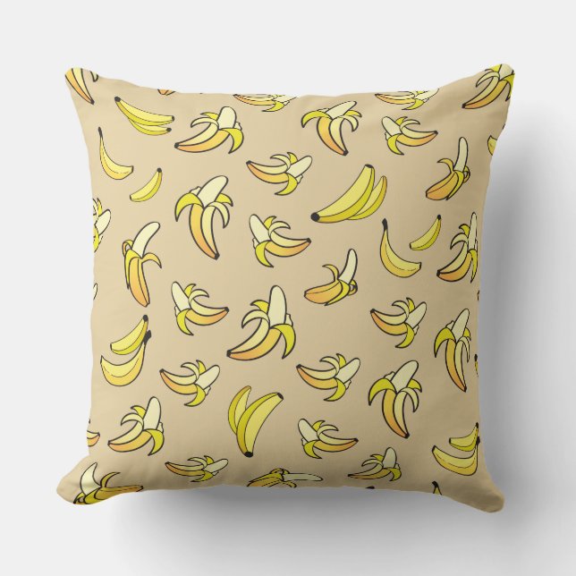 Banana Pattern Throw Pillow (Front)