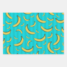 Banana Pattern Wrapping Paper Flat Sheets
