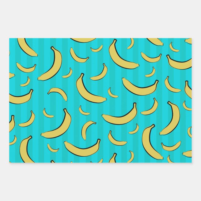Banana Pattern Wrapping Paper Flat Sheets (Front)