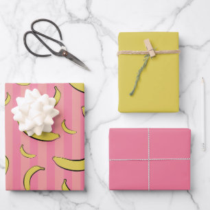 Banana Pattern Wrapping Paper Flat Sheets