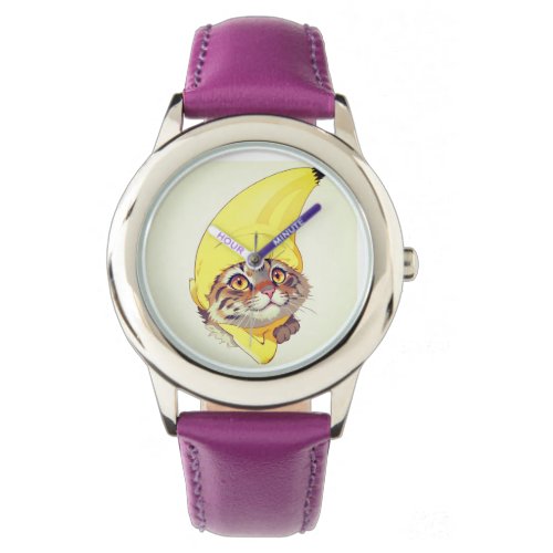 Banana Paw Prints Feline Fashion Timepiece Watch