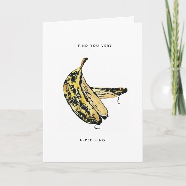 Banana Peel Valentine's Day Greeting Card (Front)