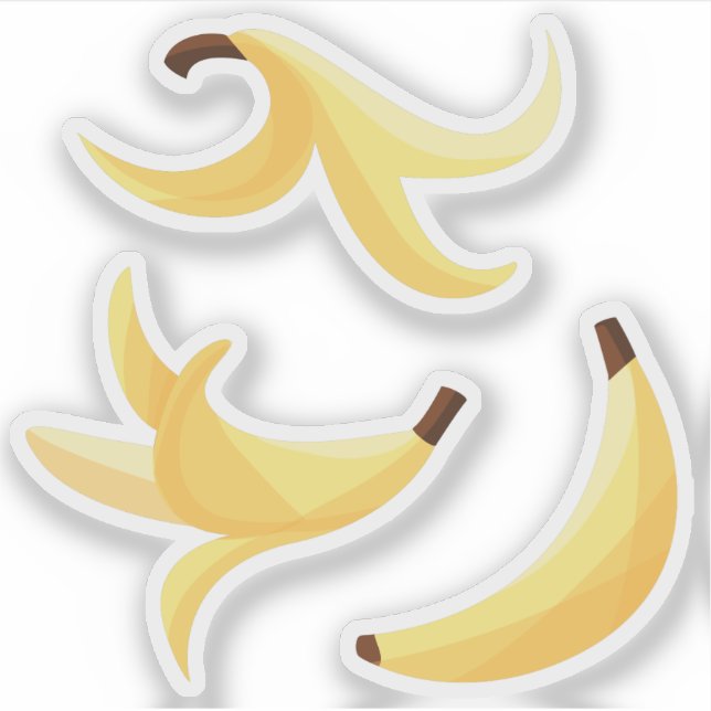 Banana peels polygon modern symmetrical set sticker (Front)