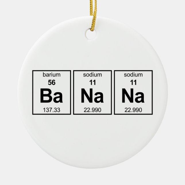BaNaNa Periodic Table Ceramic Ornament (Front)