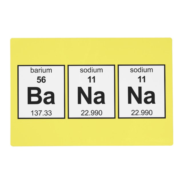 BaNaNa Periodic Table Placemat (Front)