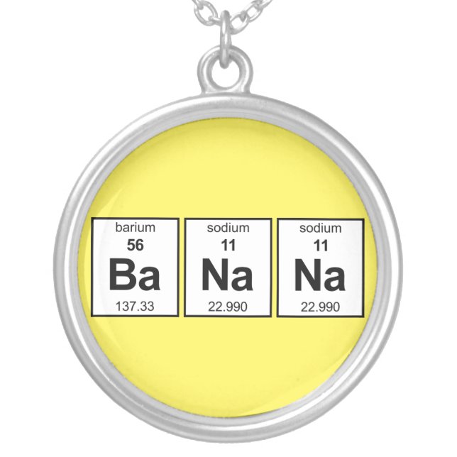 BaNaNa Periodic Table Silver Plated Necklace (Front)