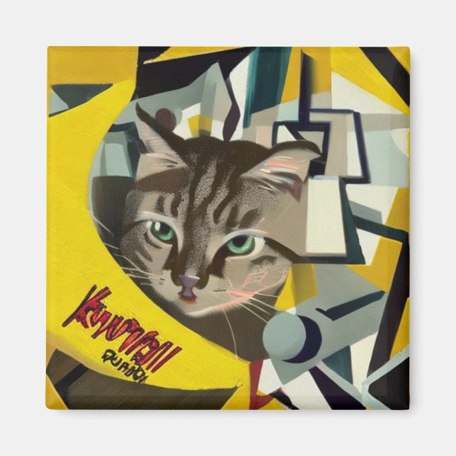 Banana Phone Cat Magnet (Front)