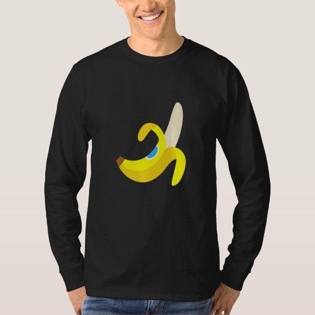 Banana Plantain Cute Fresh Ripe Peeled Fruit Yello T-Shirt (Front)