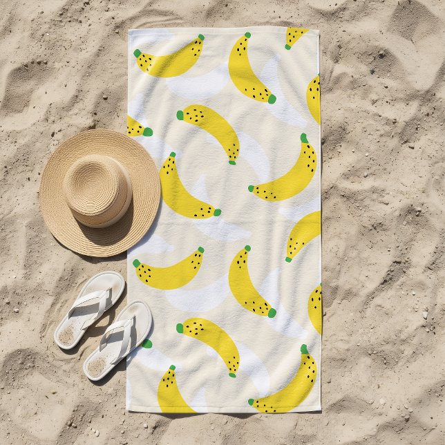 Banana Pop Yellow Cream Beach Towel (Creator Uploaded)