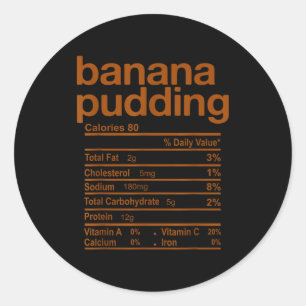 Banana Pudding Nutrition Facts Funny Thanksgiving Classic Round Sticker