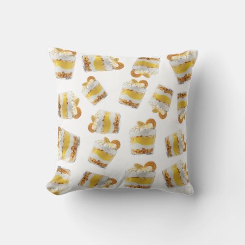 Banana pudding pattern throw pillow