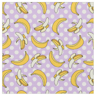 Banana Purple Polka Dot Pattern Fabric