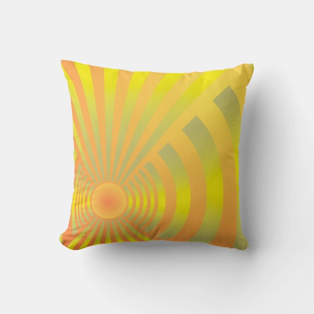 Banana Rafts Floating Over a Mango Stream Throw Pillow (Front)
