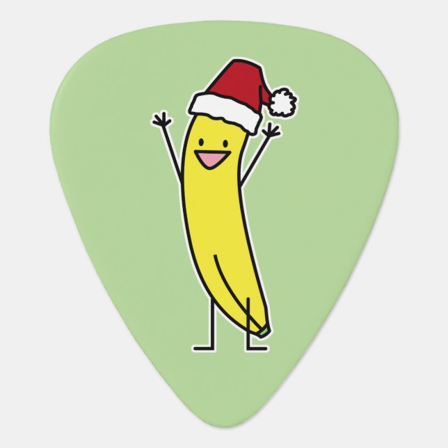 Banana Santa hat cheering Christmas holiday Guitar Pick (Front)
