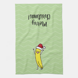Banana Santa hat cheering Christmas holiday Towel