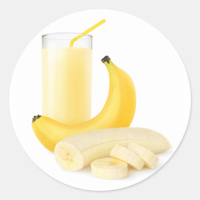 Banana shake classic round sticker (Front)