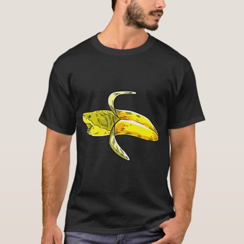 Banana Shark Art Graphic Funny Humor Fruit Pun Lov T_Shirt