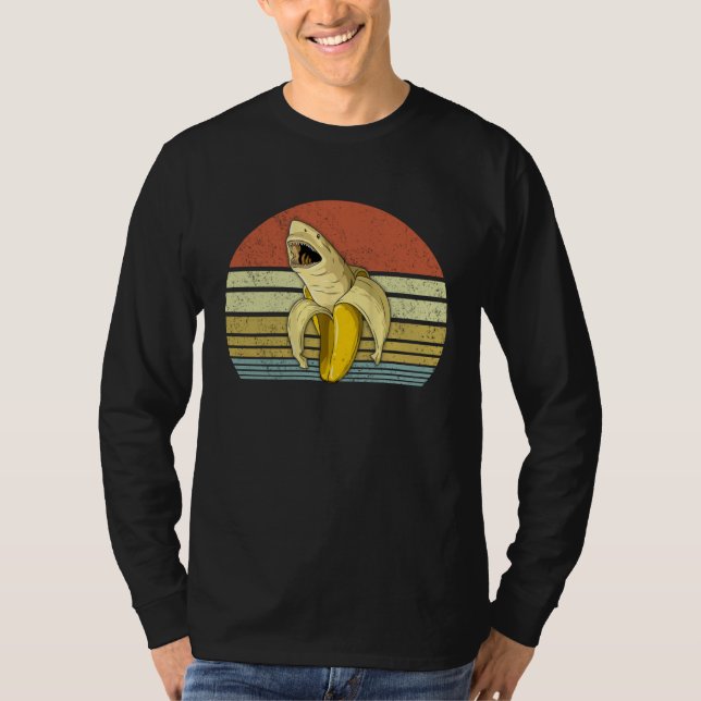 Banana Shark Banana Themed Party Fish Fruit In Uni T-Shirt (Front)